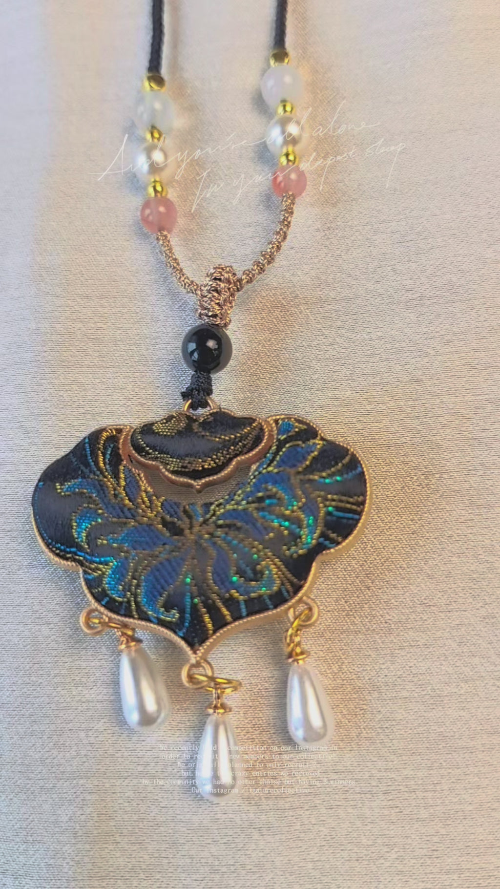 Intangible Heritage Song Brocade Ruyi Lock Pearl Necklace