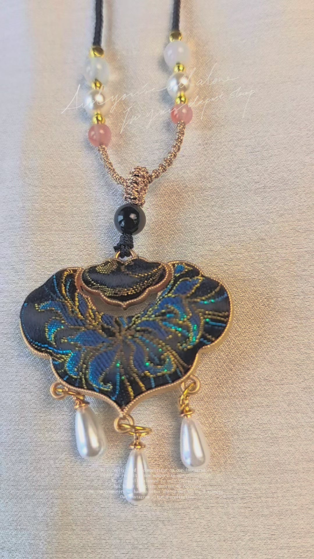 Intangible Heritage Song Brocade Ruyi Lock Pearl Necklace