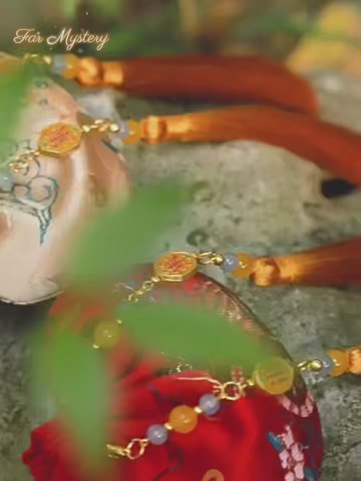 Intangible Heritage Song‑Brocade Sachet, Oriental Tassel Ornament, Hanfu Pendant & Car‑Hanging Empty Perfume Pouch